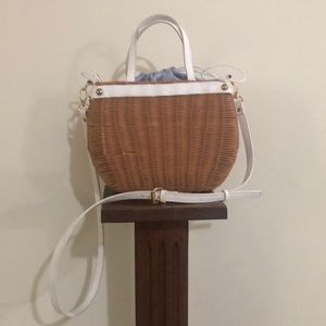 C&C California Basket Purse.  Blue and white crossbody. Some wear. See photos